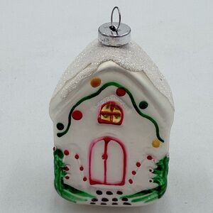 Vintage Mercury Blown Glass Germany Cottage House Christmas Ornament